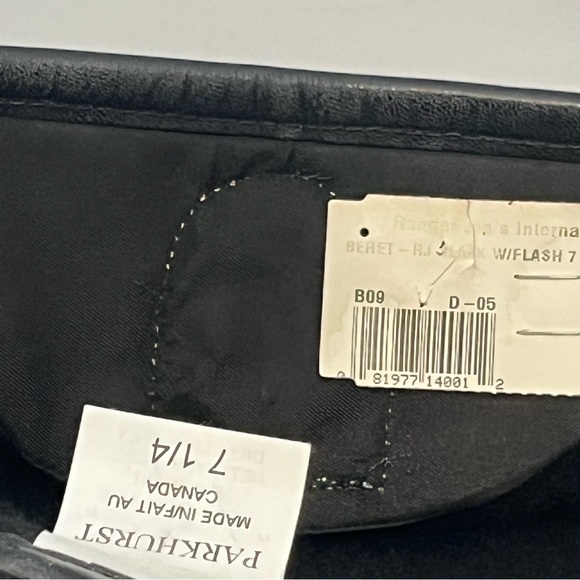 2001 Army Wool Military Beret With Blue Flash Patch Parkhurst Tag Size 7 1/4 - Picture 15 of 16